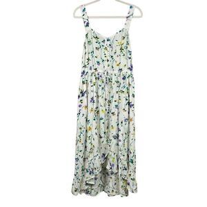 New! NWT LOFT Women's Sleeveless Floral Button Ruffle Midi Dress 12 Large